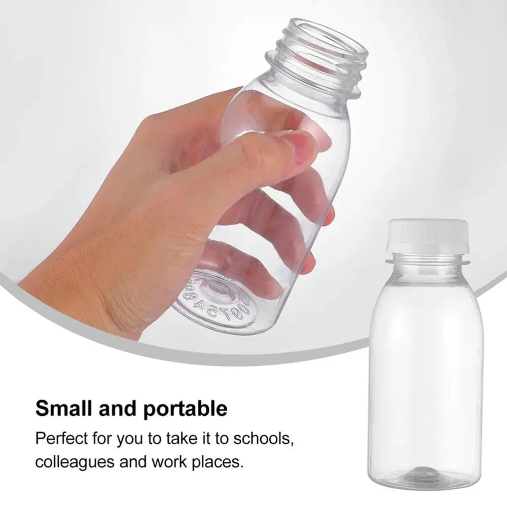 6 Pack Plastic Bottles 100ml Milk Bottles Juice Bottles Leakproof Milk Bottles Portable Beverage Bottles Plastic Water Bottles
