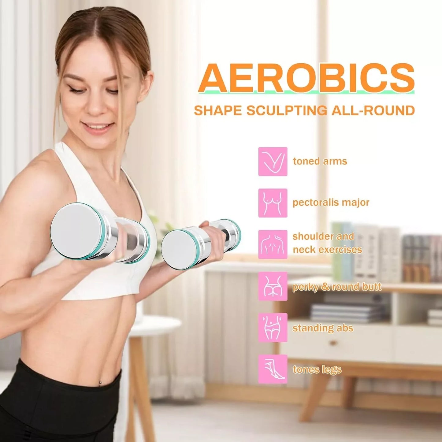 Adjustable Steel Dumbbells Barbell Dumbbell Set 2 Ultra-compact Dumbbells 5Kg / 10Kg / 15Kg for Home Gym Workout