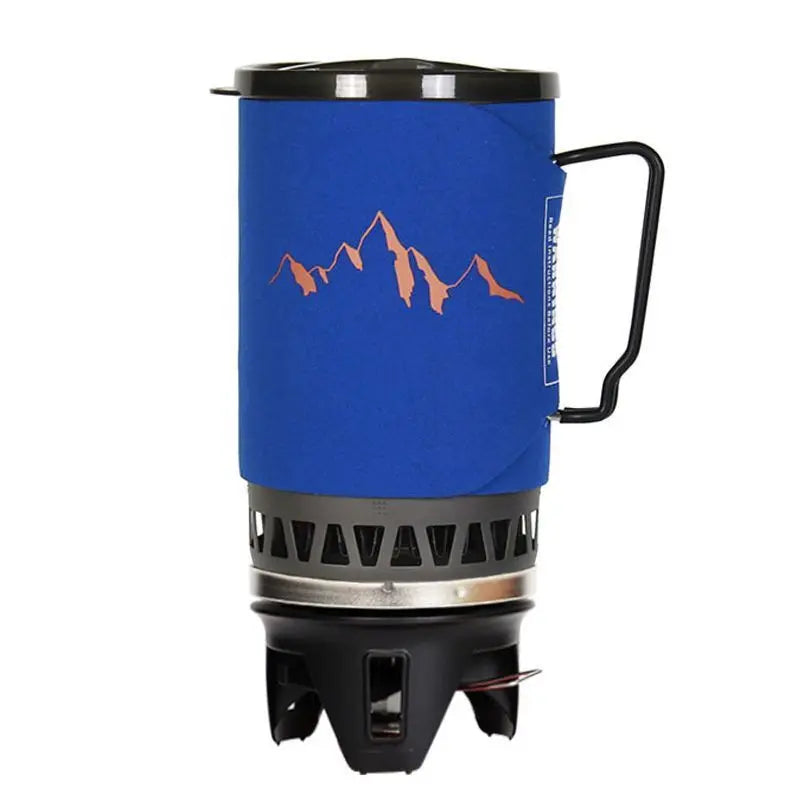 Camping Gas Stove Pot System Lightweight Portable Gas Stove Heat Collected Pot Cooking System