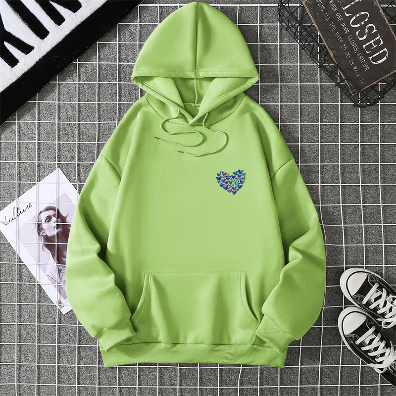 A Simple Depiction Of Love Printed Women Hooded Graphic Funny Hoodies O-Neck Loose Casual Tops Sport Street Fashion Sweatshirt