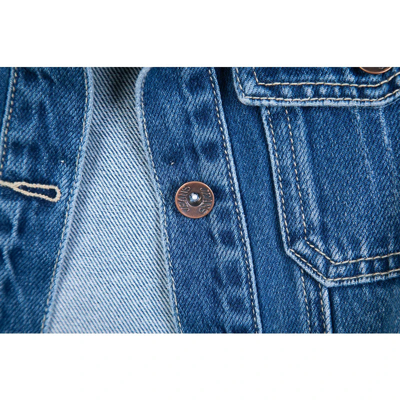 Women Denim Jackets Spring Autumn Long Sleeve Pockets Mid-Length Jean Coat 2024 Fashion All Matched Outerwear