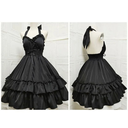 Summer Japanese Style Kawaii Lolita Dress Women Vintage Sweet Lace Bow Ruffles Cake Dresses Harajuku Y2k Slim Bandage Dress
