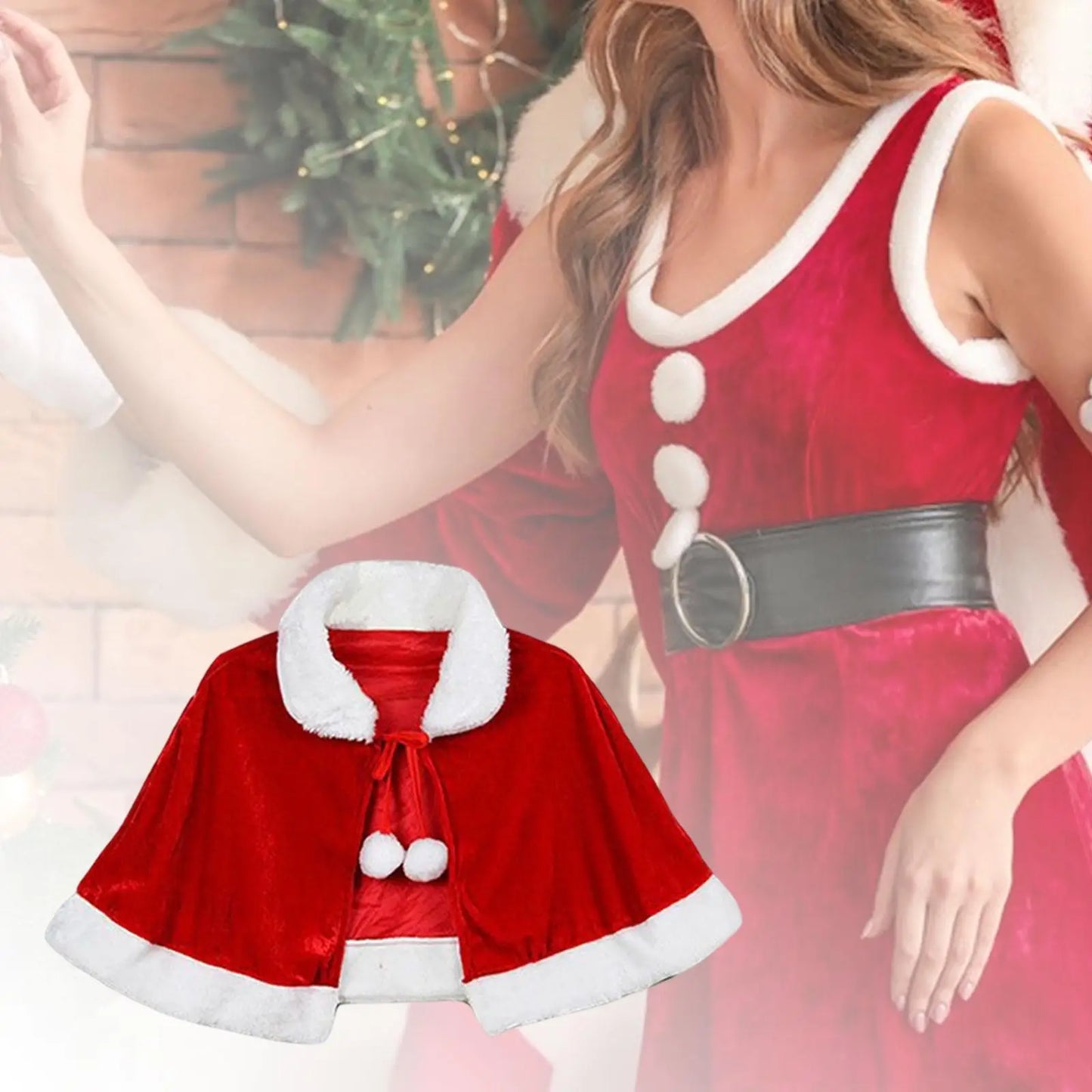 Christmas Shawl Performance Clothing Santa Claus Christmas Cloak Children’s Christmas Cloak Gold Velvet Christmas Costume