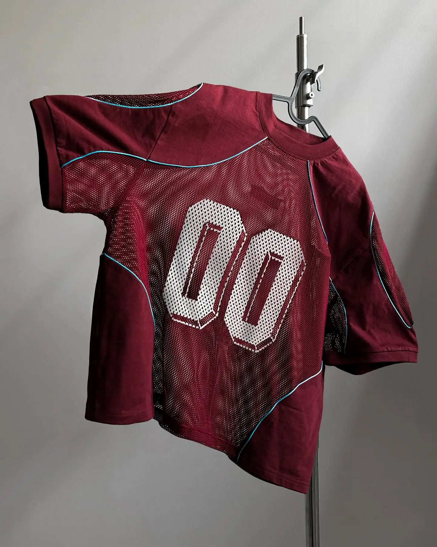 Y2K American Retro Spliced Jersey Summer Men Women Street Sportswear Gothic Digital Top Loose Mesh Breathable Sports T Shirt.