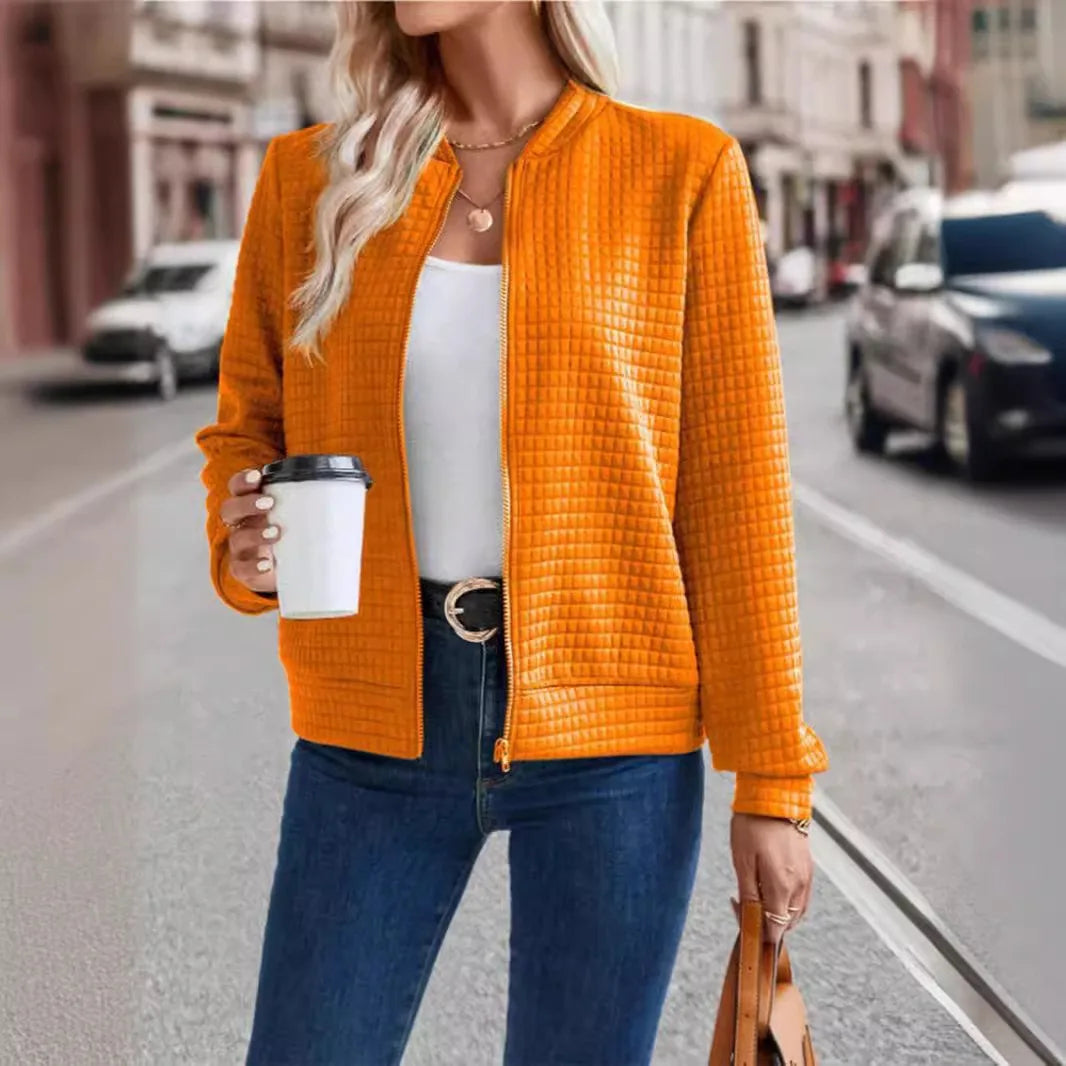 2024 autumn and winter independent station cross-border European and American new fashionable solid color small style jacket jac
