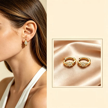 Fine Jewelry Silver Plated Earrings Inlaid With Shiny Zircon Crystal Flower Earrings Charm Jewelry For Women Gift Engagement