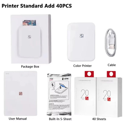 HPRT MT53 Color Photo Printer Pocket Printer 2x3 Inch Print Mini Printer Bluetooth Mobile Handheld HD Pocket Printing Machine