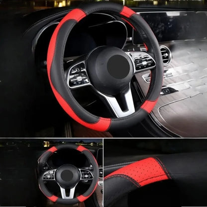 Auto Steering Cover - Sport-Inspired Design, Anti-Slip, Suitable for Car Interior, Styling Accessory