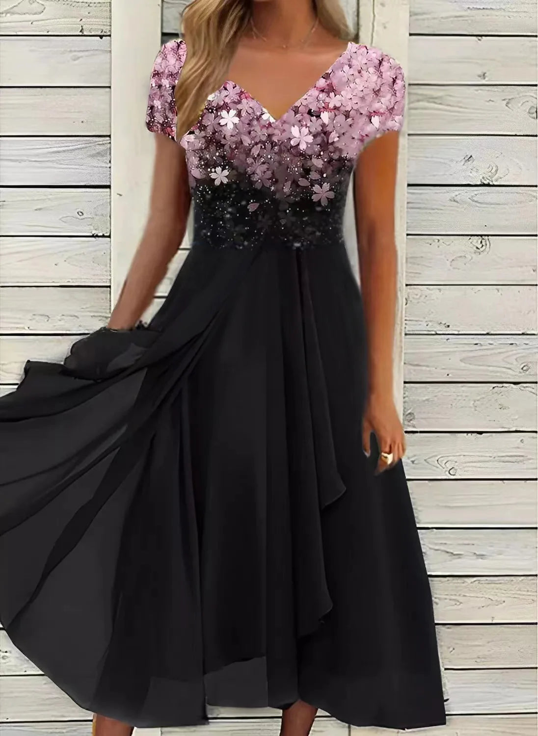 Women'S Dress Chiffon Elegant Lace Patchwork Dress Cut-Out Long Dress Bridesmaid Evening Dress   Vestidos 2025