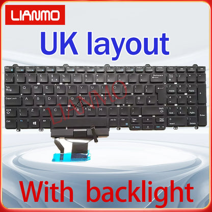 US/DE/SP/LA/UK/FR For Dell Latitude E5550 E5570 5580 5590 5591 P53F M3510 7510 7710 7720 7510 7520 Backlight Keyboard