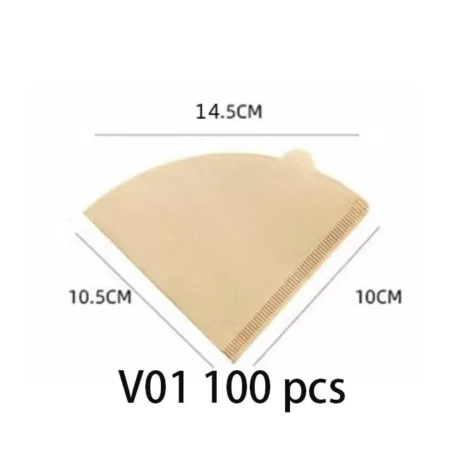 Coffee Filters, 01&02 Cone Filters, Disposable Natural Paper Filters, For Pour Over and Drip Coffee Maker