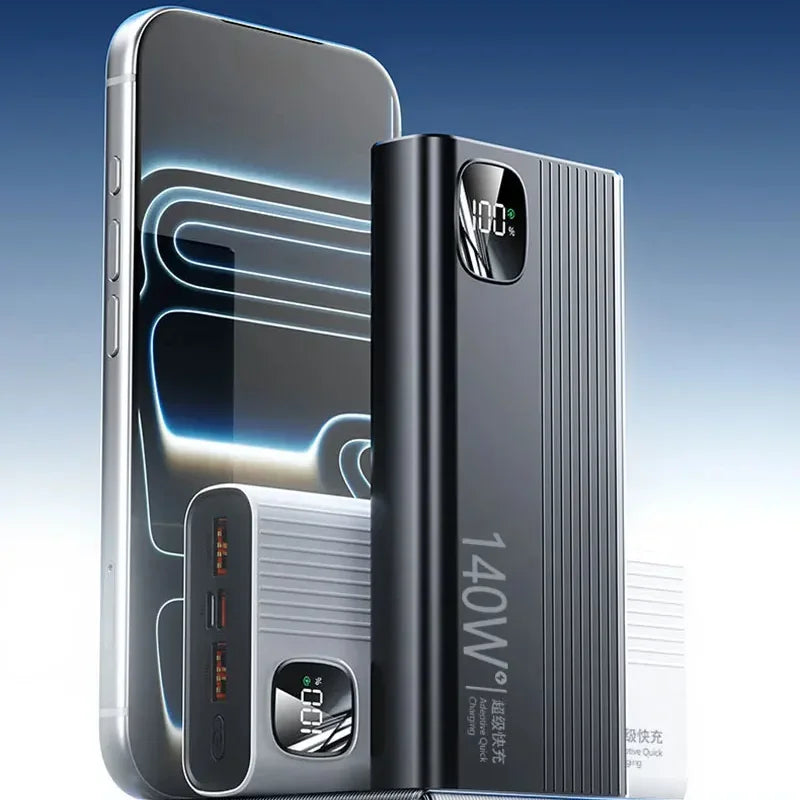 Lenovo 140W 500000mAh Power Bank Super Fast Charging Large Capacity Intelligent Digital Display Power Bank For IPhone For Xiaomi