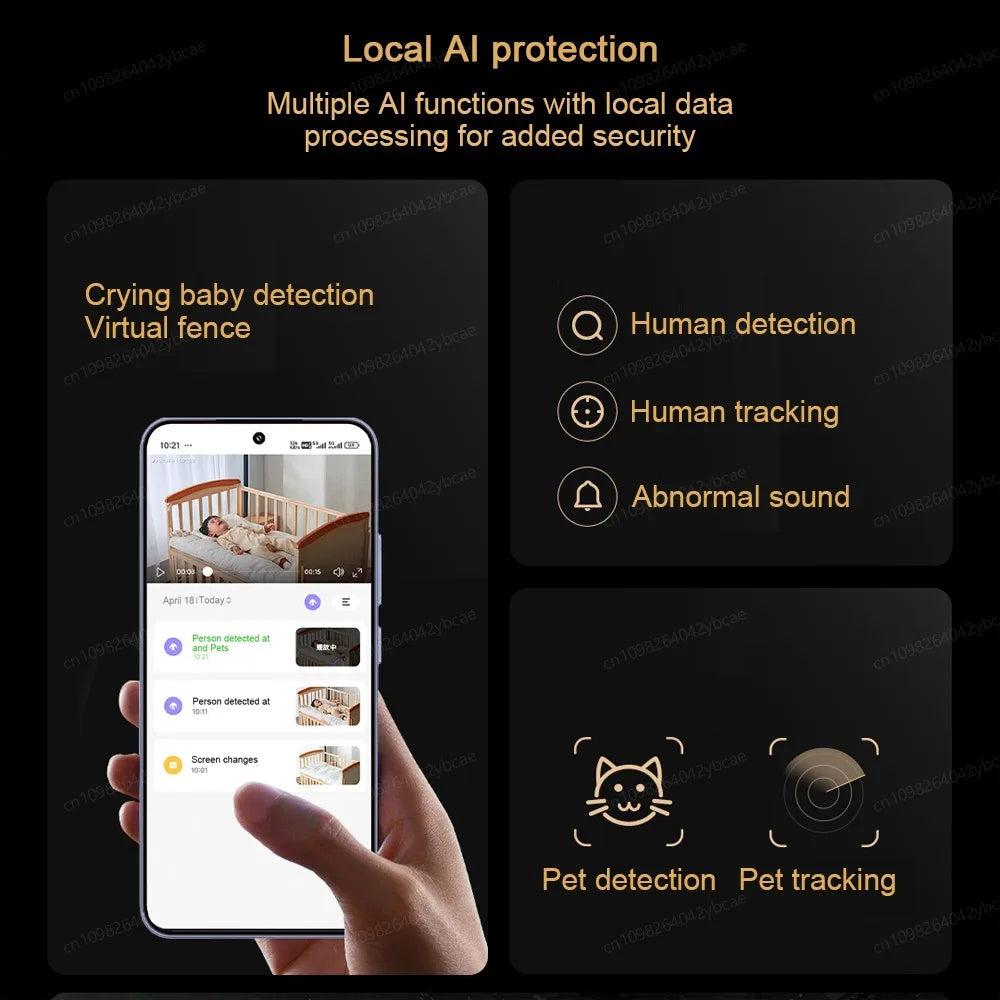 XIAOMI Smart Camera 4,Dual-band Wi-Fi 6,8MP 4K HDR AI Tracking,Night Vision,Two-Way Audio,Home Security Baby Monitor,Pet Camera