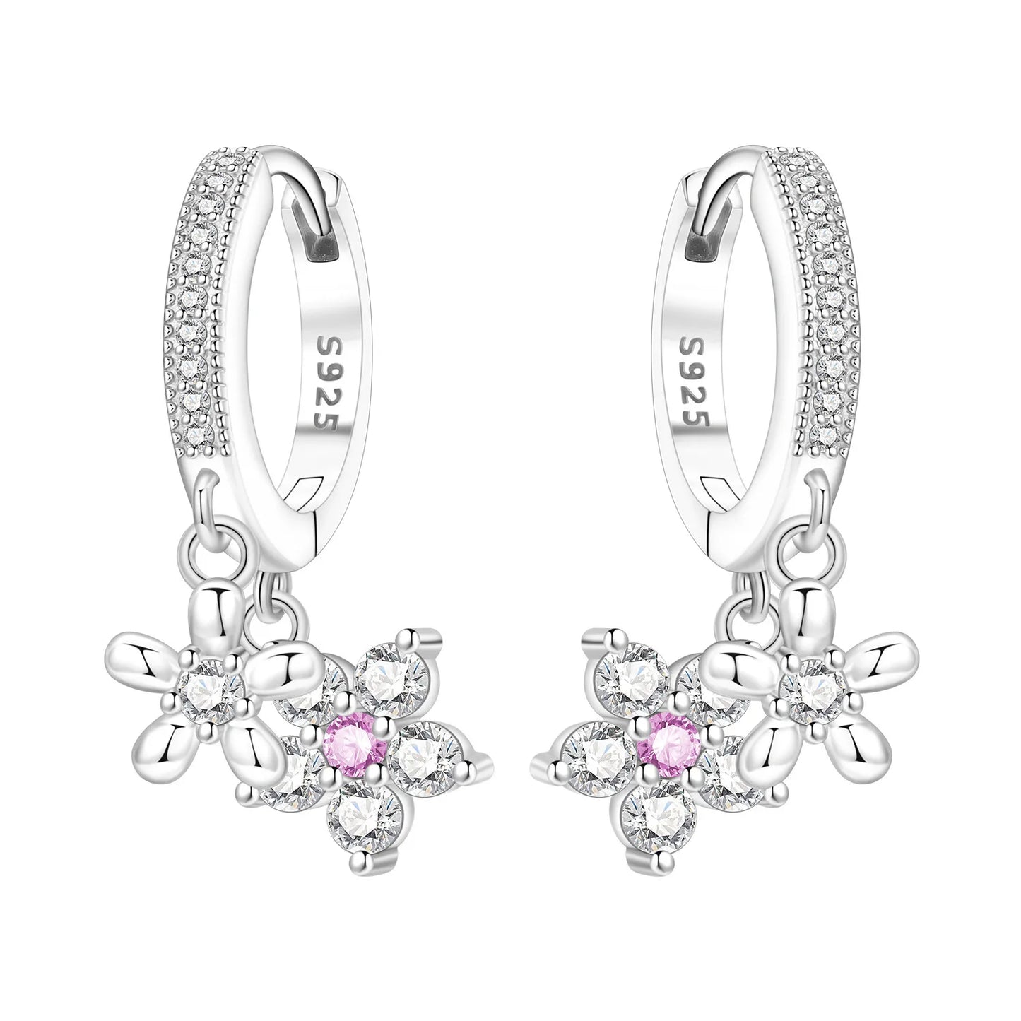 MISEFF S925 Sterling Silver Earrings Multiple Styles Exquisite Flower Earrings Original Fashion Jewelry Birthday Gift For Women