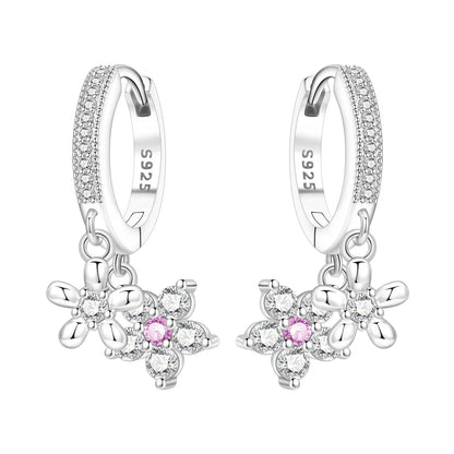 MISEFF S925 Sterling Silver Earrings Multiple Styles Exquisite Flower Earrings Original Fashion Jewelry Birthday Gift For Women