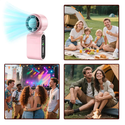 Portable Handheld Fan 5-Speed Personal Foldable Digital Display Hot Weather Electric Mini Fan For Outdoor Travel Camping Fishing