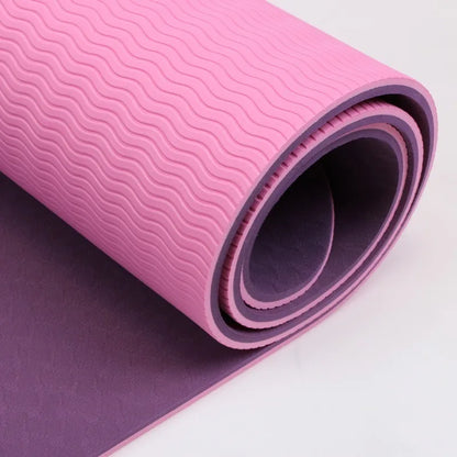 Fitness Yoga Mats Anti-slip Sport 6MM TPE Mat Blanket Exercise Yoga Pilate Gymnastics Mat Equipment Floor Work 6MM Thick TPE