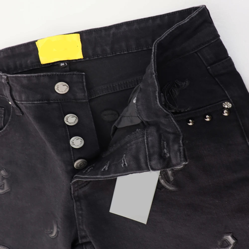 Y2k Baggy Denim Embroidered Jeans Hiphop Rock Revivals Jeans Street Style Sand Wash Distressed Streetwear Clothing Jeans for Men