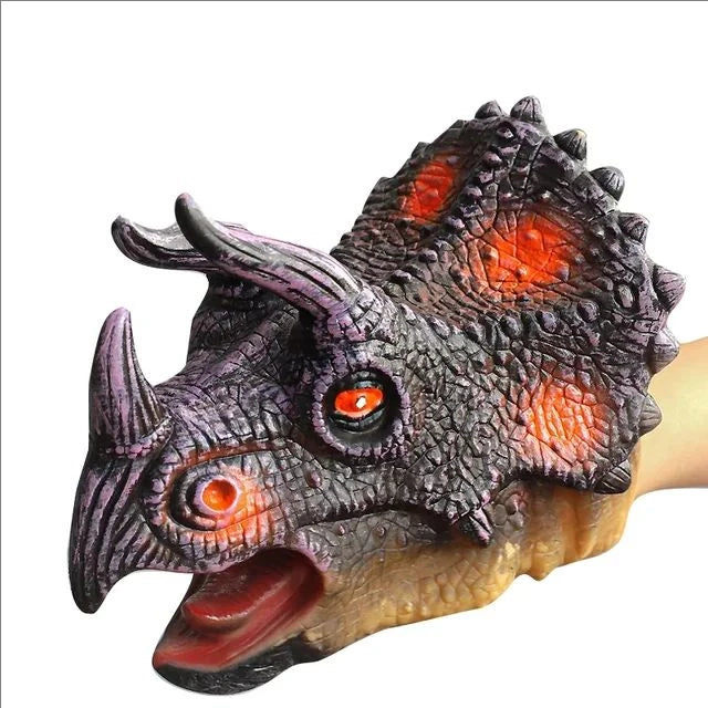 Pet Cat Dog Teasing Hand Puppets Dinosaur head Model Toy T-Rex Dino Jurass Shark Tiger Park Dolls Dinosaur Worlds Soft Plush Toy