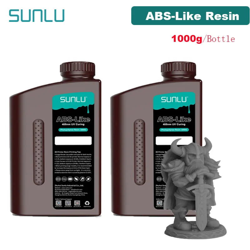 SUNLU UV ABS Like Resin 405nm 2KG 1KG/ Bottle Low Odor And Low Shrinkage For LCD 3D Printer Printing Material 3D Printing