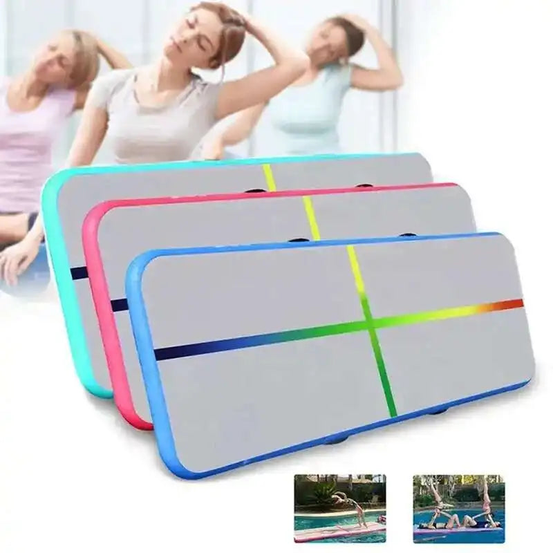 Air Tracks Iatable Gymnastics Durable 1X0.6X0.1M Tumbling Gym Mat With Colorful Line Indoor Yoga Floor For Training Use