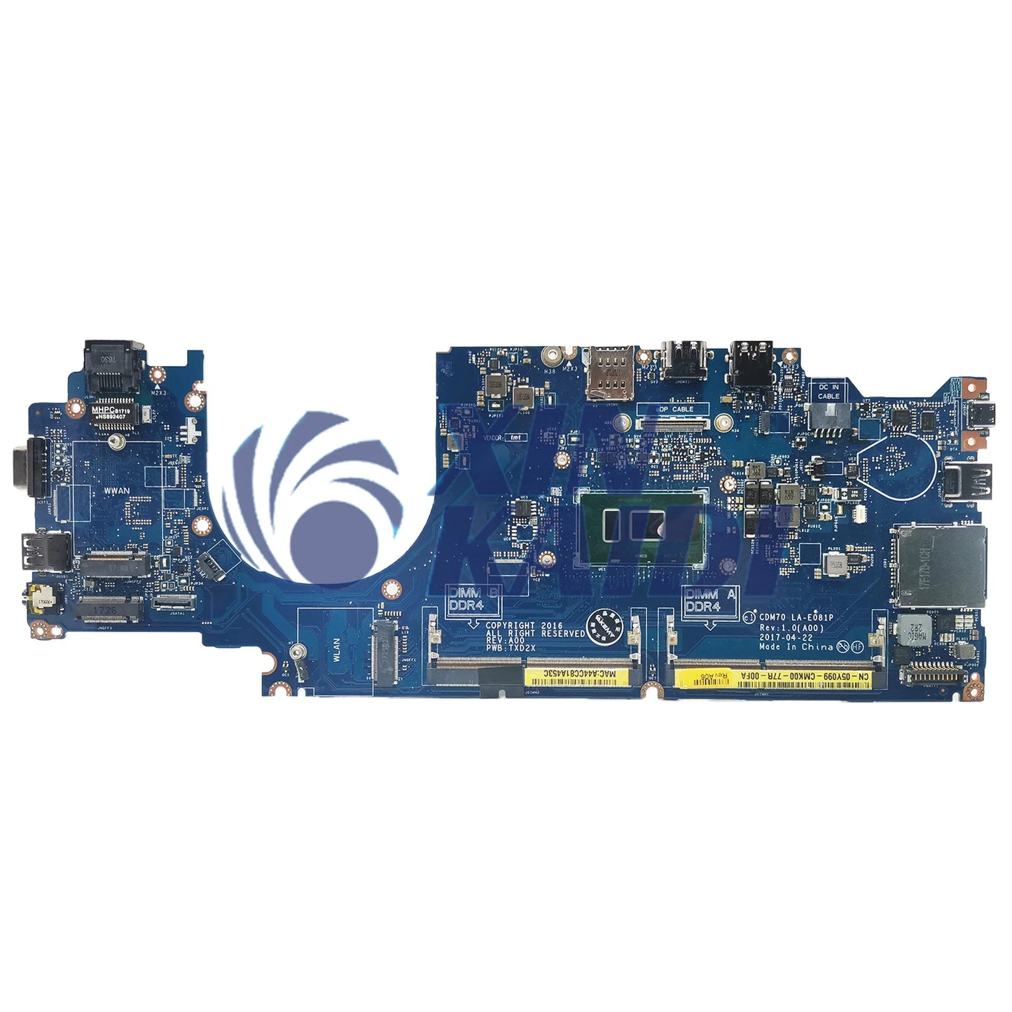 LA-E081P For Dell Latitude 14 E5480 5480 Laptop Motherboard 4JH02 3MNCR F68DX K8D93 16XGH Mainboard W/ i3 i5 i7 6th/7th Gen cpu