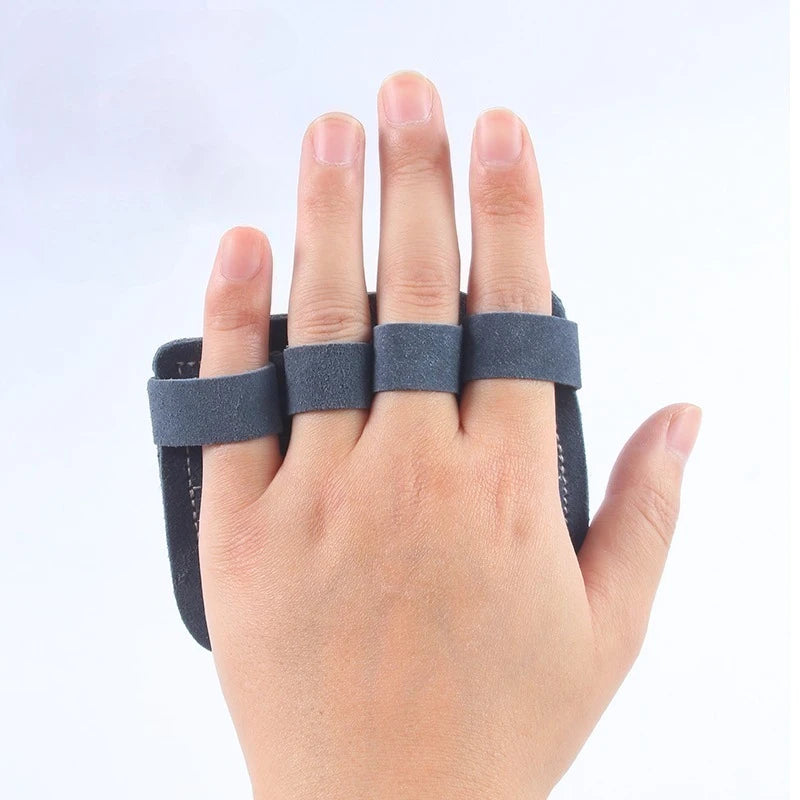 1 Pair Cowhide Bodybuilding Gym Gloves Four-finger Palm Protection Anti-slip Wear-resistant Fitness Sports Training Palm Guard