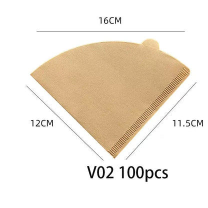 Coffee Filters, 01&02 Cone Filters, Disposable Natural Paper Filters, For Pour Over and Drip Coffee Maker