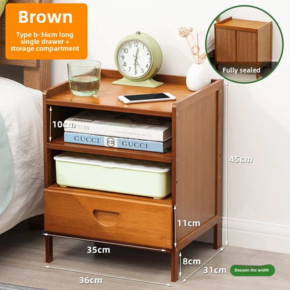Simple solid wood bedside table, multi-layer drawer small cabinet, light luxury storage cabinet, simple bedside storage cabinet