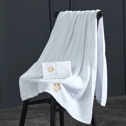 Large 140x70cm Bath Towels Cotton Thick Shower Towel Cover Embroidered Gift Sport Colors - Blue White Brown Black Green Grey