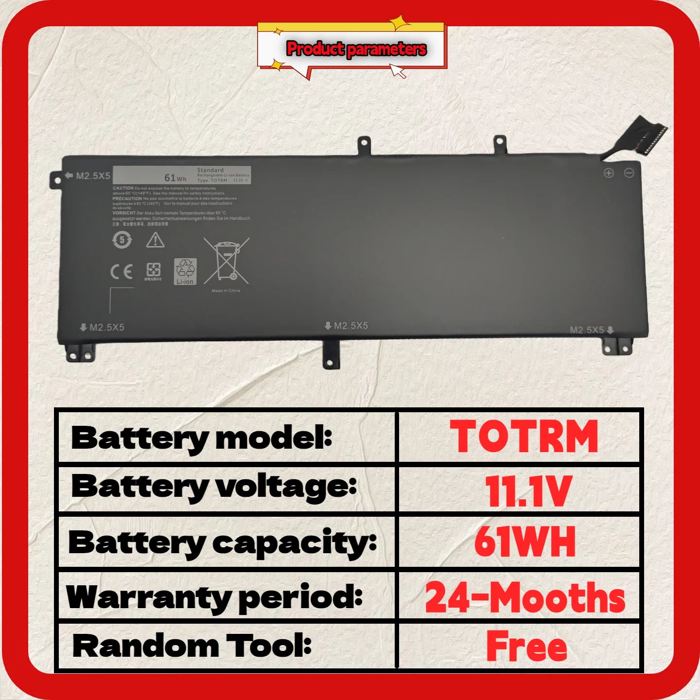 Wholesale And Retail ❗❗❗ TOTRM T0TRM Laptop Battery for For Dell XPS 15 9530 Precision M3800 H76MV 7D1WJ 24 Months Warranty