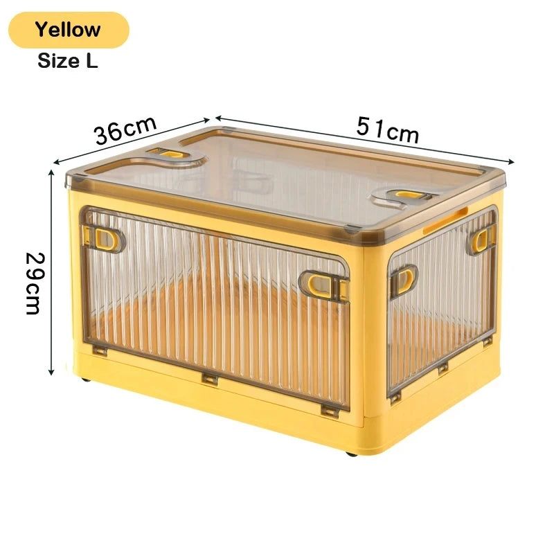 Foldable Storage Box Closet Organizer with Wheels Outdoor Stackable Sundries Organizer Clothes Quilts Toys Books Storage Box