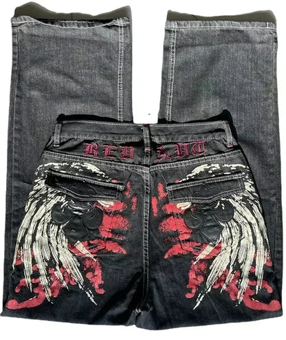 American Fashion Trend Joker Best Sell Special Spot Jeans Women Street Y2K New Punk Oversized Wide-leg Pants Unisex Casual Jeans