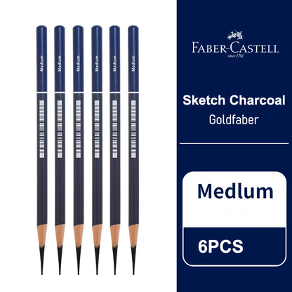 5 / 6 PCS Faber Castell Goldfaber Charcoal Graphite Sketch Set EX-Soft Medium Hard soft Pencils Drawing Sketching Shading Artist