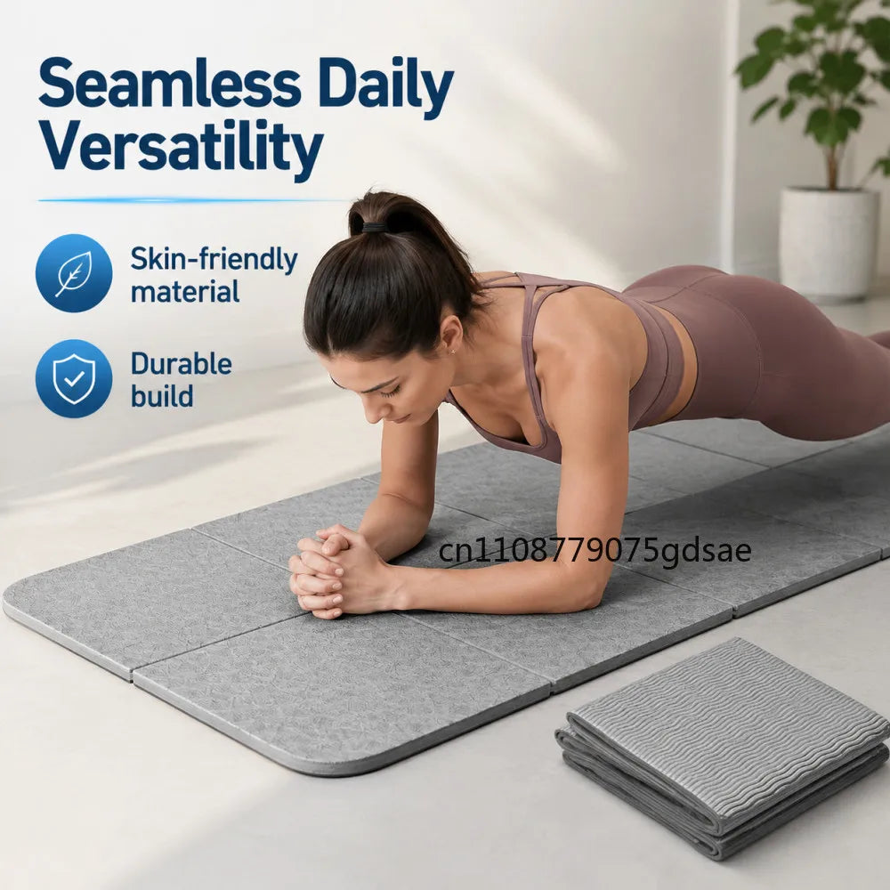 Foldable Yoga Mat Mute Eco Friendly Folding Travel Fitness Exercise Double Sided Non-Slip For Pilates & Floor Workouts Dance