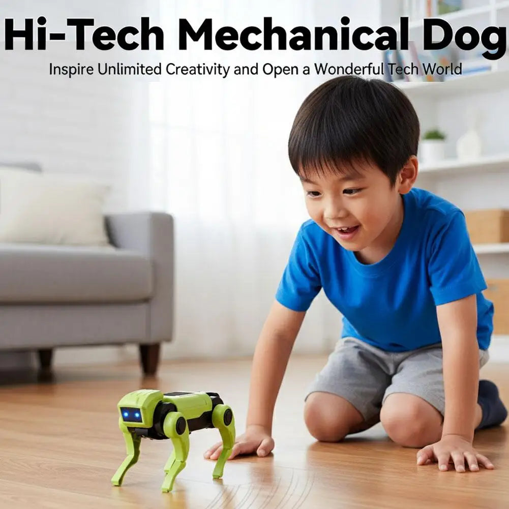 Electric Robot Dog Toy Animal Vehicle Mini size Electronic Pets DIY Installation Imitates Animals Children's Educational Toys