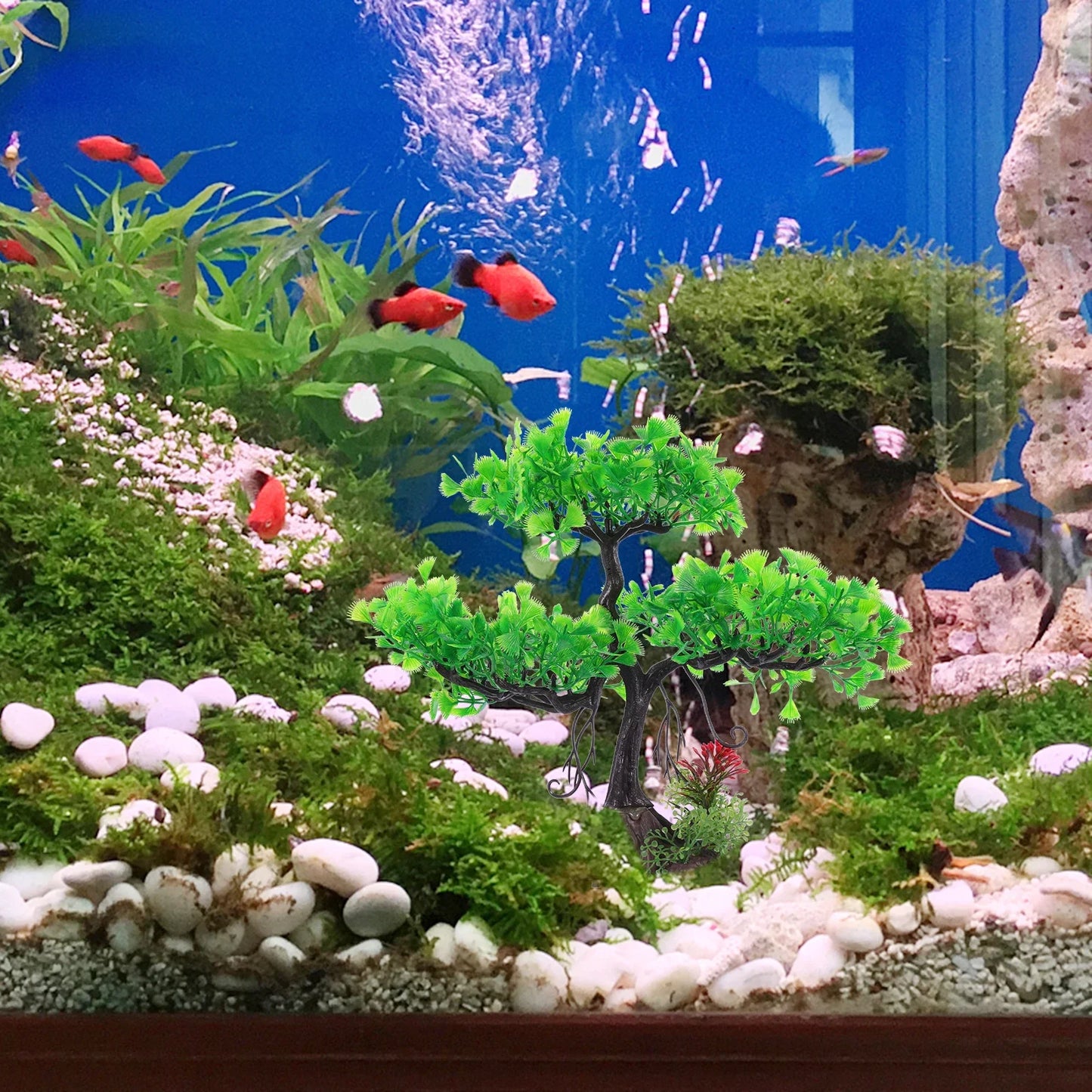 Aquarium Simulation Plants Fish Tank Landscaping Decorations Plastic Water Plants Flowers Trees Rocks Ornaments Accessories