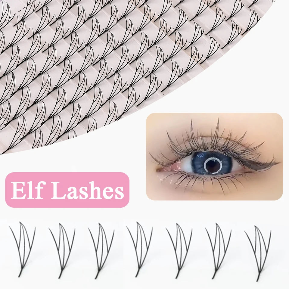 New Comic Eyelash Fan Anime Spire Individual Feather Shaped Eyelash Extensions Manga Elf Style Lashes Extensions Cosplay  Makeup