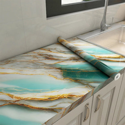 Tile Stickers Waterproof and Oil-proof Kitchen High Temperature Resistant Renovation Self-adhesive Cabinet Countertop Wallpaper
