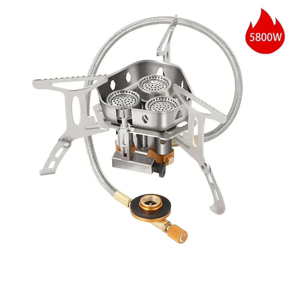 Outdoor Portable Three Head Stove Camping Windproof Stove Camping Picnic Burner Outdoor Foldable Gas Stove Newest Arrival