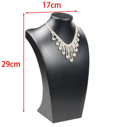 PU/Leather Necklace Display Stand Rack Jewelry Organizer Tray Showing Holder Packaging Display Bust Jewelry Showcase