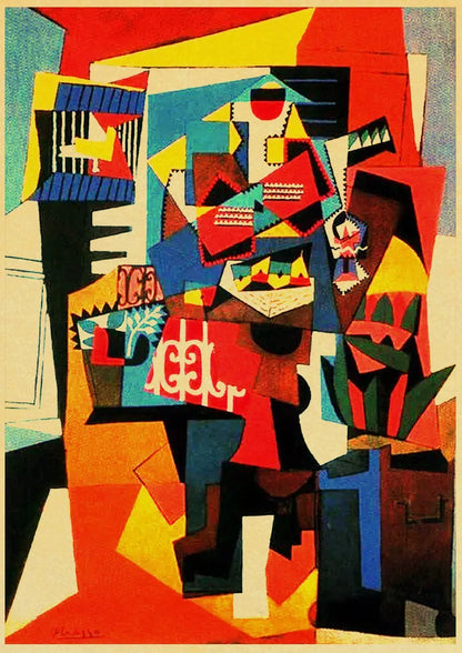 Abstract Painting Pablo Picasso Exhibition Kraft Paper Poster Art Prints Museum Modern Gallery Wall Picture Home Room Decor Gift