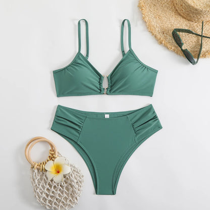 Sexy Bikini Women's Swimsuit 2025 Two-piece Swimwear High Waisted Bikinis Set Female Bathing Suit Push Up Swimming for Beachwear