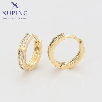 Xuping Jewelry Hot Sales High Quality Charm Popularity Circle Light Gold Color Hoop Earrings for Women Christmas Gift X001189666