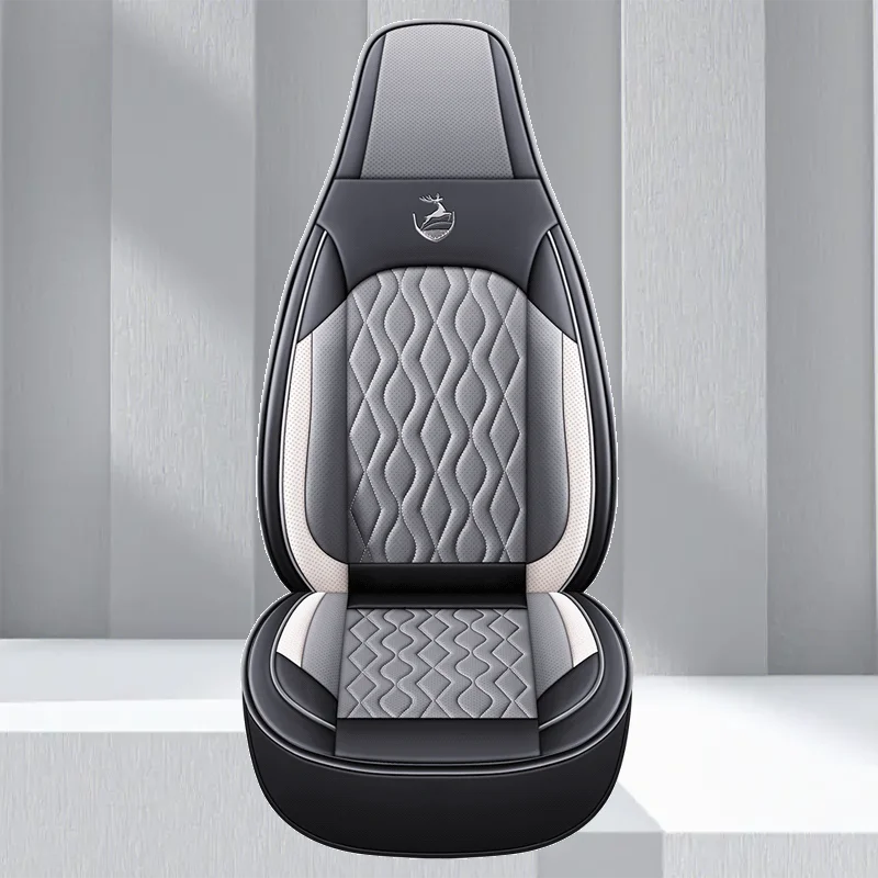 Universal Single  Car Seat Cover - Full-Wrap Design  Perforated PU Leather (Breathable & Durable), All-Season Fit for Most Cars