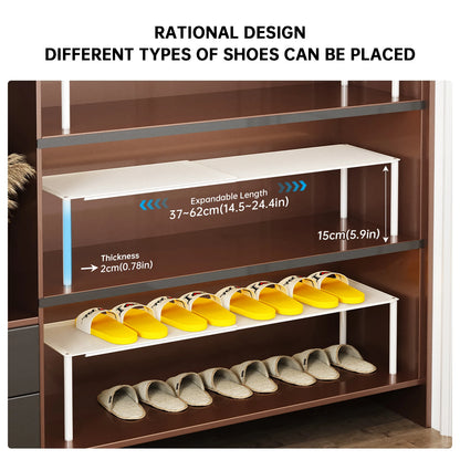 Shoe Cabinet Storage Solution, Space-Saving Shoe Rack, Shoe Organizer, Adjustable and Extendable Double-Layer Partition for Shoes Inside the Cabinet