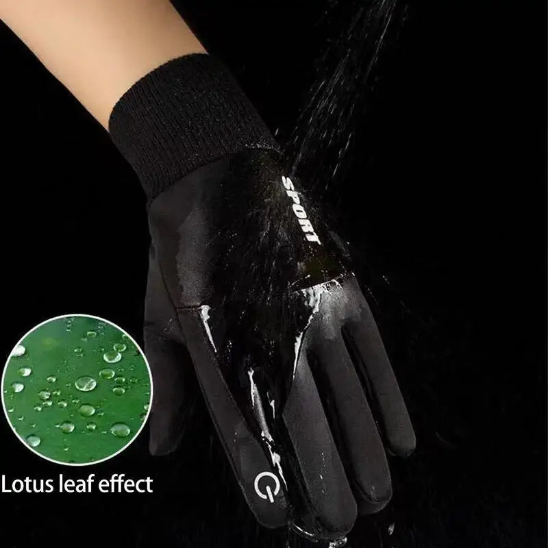 Cycling gloves Warm Full Fingers Waterproof Cycling Outdoor Sports Running Motorcycle Ski Touch Screen Fleece Gloves