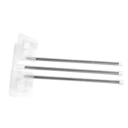 Bathroom Towel Rack Rotatable Towel Holder Space Aluminum 2/3/4/5/6-Bar Towel Hanger Kitchen Shelf Paper Hanging Wall Mounted