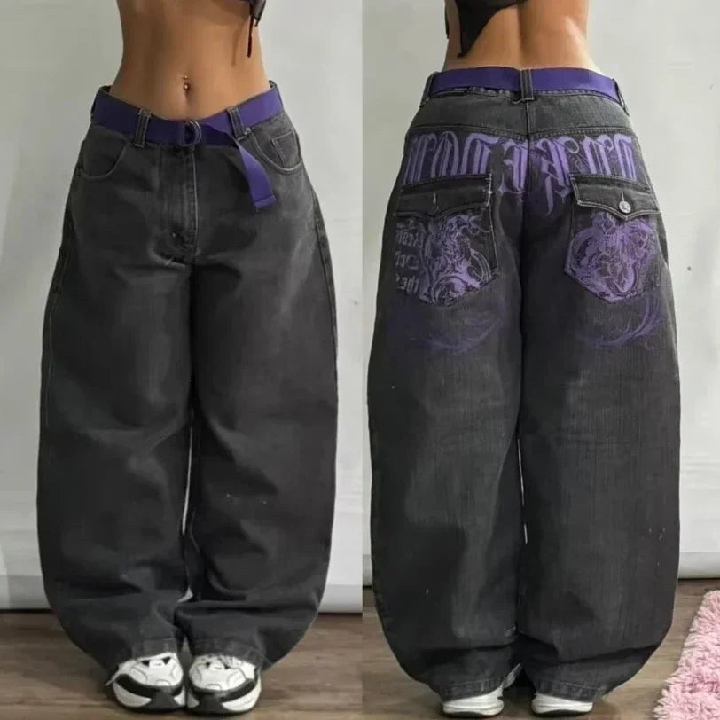 American Fashion Trend Joker Best Sell Special Spot Jeans Women Street Y2K New Punk Oversized Wide-leg Pants Unisex Casual Jeans