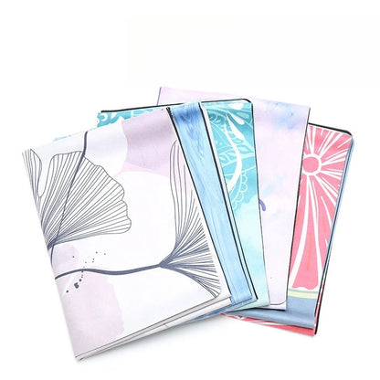 1.5mm Suede Fabric Natural Rubber Yoga Mat Wear Resistance Yoga Towel Portable Fitness Mat Foldable Anti-slip Yoga Mat